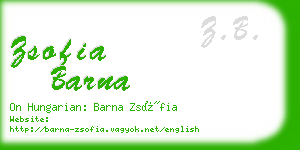 zsofia barna business card